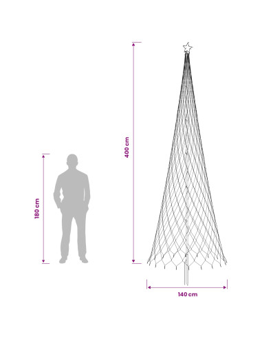 Albero di Natale LED 400 cm 450 LED Bianco freddo Ferro Nero