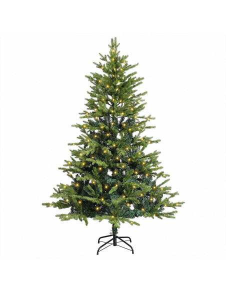 Albero di Natale Artificiale con Rami Pieghevoli 180 cm 300 LED