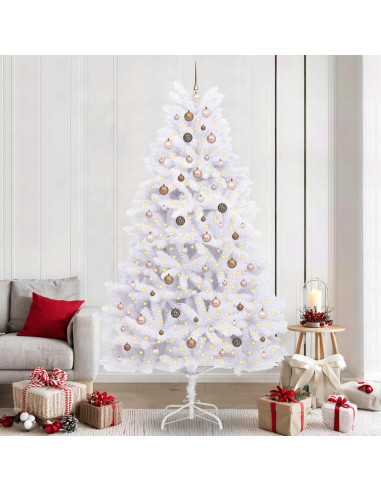 Albero di Natale artificiale 240 cm PVC e Acciaio Bianco