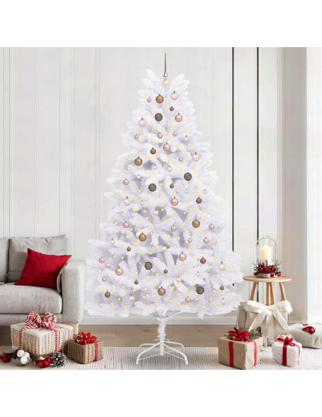 Albero di Natale artificiale 240 cm PVC e Acciaio Bianco