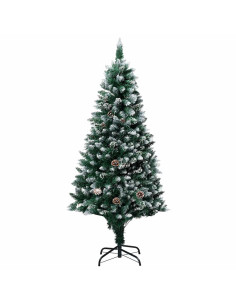 Albero di Natale Artificiale con LED e Set di Palline e Pigne 240 cm