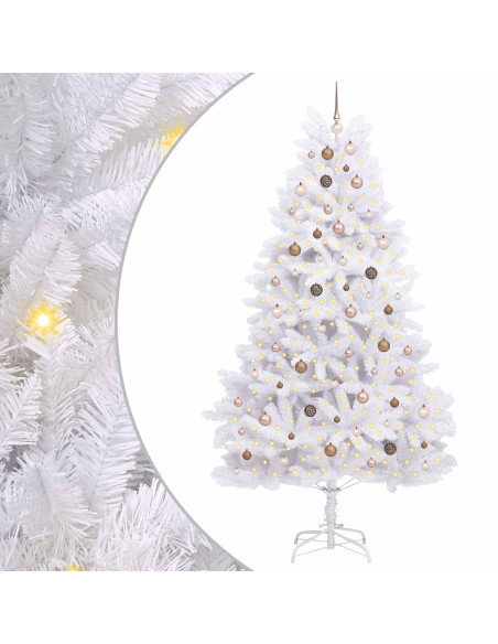 Albero di Natale artificiale 240 cm PVC e Acciaio Bianco