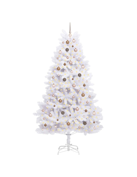 Albero di Natale artificiale 240 cm PVC e Acciaio Bianco