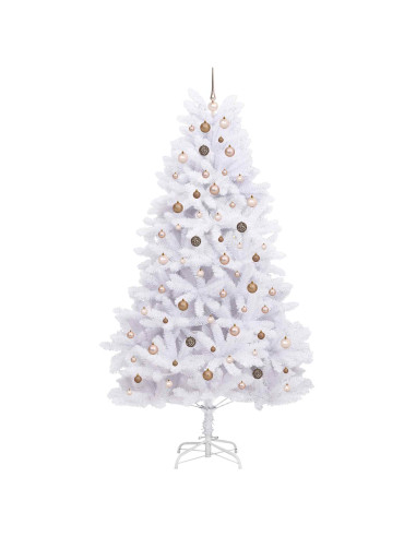 Albero di Natale artificiale 240 cm PVC e Acciaio Bianco