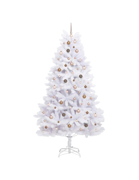 Albero di Natale artificiale 240 cm PVC e Acciaio Bianco