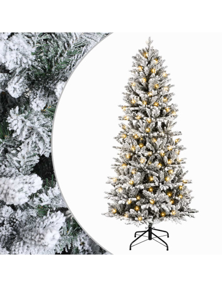 Albero di Natale Artificiale con Rami Pieghevoli 210 cm 300 LED