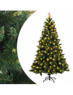 Albero di Natale Artificiale con Rami Pieghevoli 210 cm 300 LED