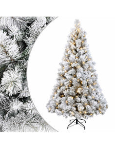 Albero di Natale Artificiale con Rami Pieghevoli 180 cm 300 LED