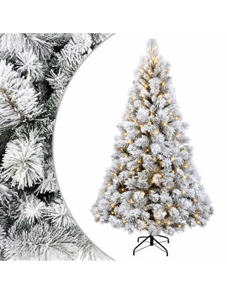 Albero di Natale Artificiale con Rami Pieghevoli 180 cm 300 LED