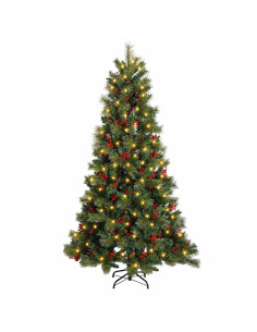 Albero di Natale Artificiale con Rami Pieghevoli 210 cm 300 LED 2