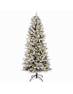 Albero di Natale Artificiale con Rami Pieghevoli 180 cm 300 LED 2