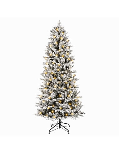 Albero di Natale Artificiale con Rami Pieghevoli 180 cm 300 LED