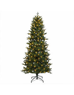 Albero di Natale Artificiale con Rami Pieghevoli 180 cm 300 LED 2