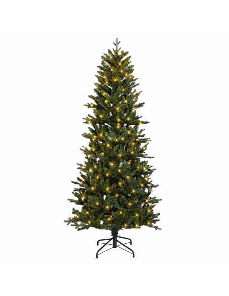 Albero di Natale Artificiale con Rami Pieghevoli 150 cm 150 LED
