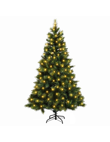 Albero di Natale Artificiale con Rami Pieghevoli 180 cm 300 LED