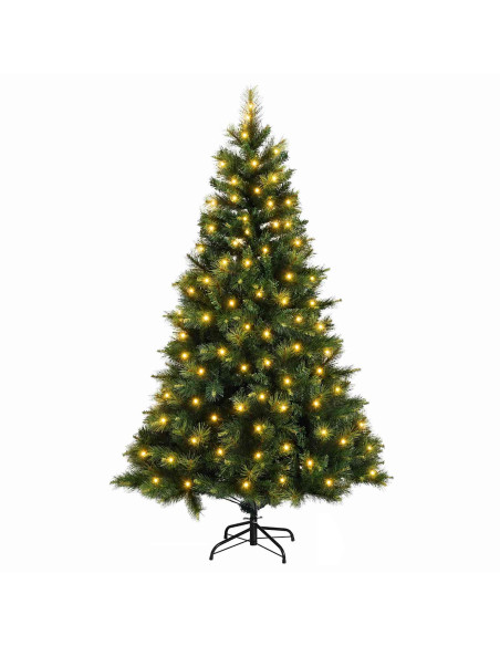 Albero di Natale Artificiale con Rami Pieghevoli 240 cm 300 LED