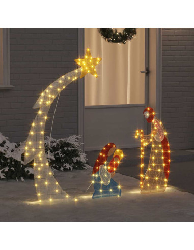 Scena del Presepe Bianco caldo 149 x 32 x 127,5 cm Poliestere