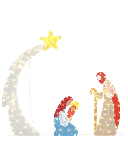 Scena del Presepe Bianco caldo 149 x 32 x 127,5 cm Poliestere