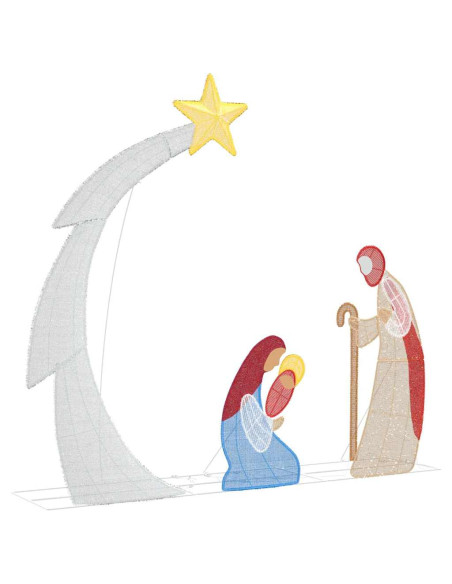 Scena del Presepe Bianco caldo 149 x 32 x 127,5 cm Poliestere