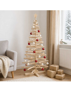 Albero di Natale in legno KOTKA 180 cm Legno Massello di Pino