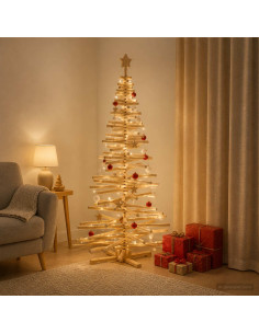 Albero di Natale in legno KOTKA 180 cm Legno Massello di Pino