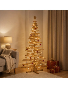 Albero di Natale in legno KOTKA 180 cm Legno Massello di Pino