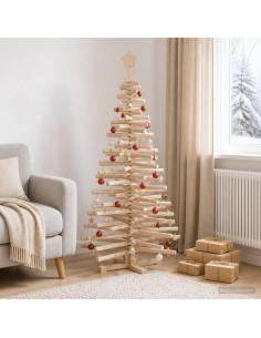 Albero di Natale in legno KOTKA 150 cm Legno Massello di Pino
