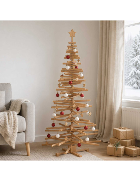 Albero di Natale in legno KOTKA 180 cm Legno Massello di Pino