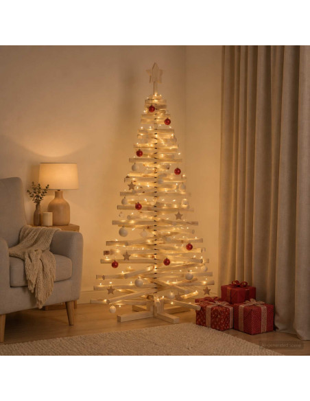 Albero di Natale in legno KOTKA 150 cm Legno Massello di Pino