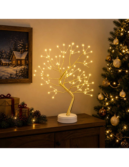 Mini albero di Natale starburst 2 pz Oro 12 x 50 cm Acciaio