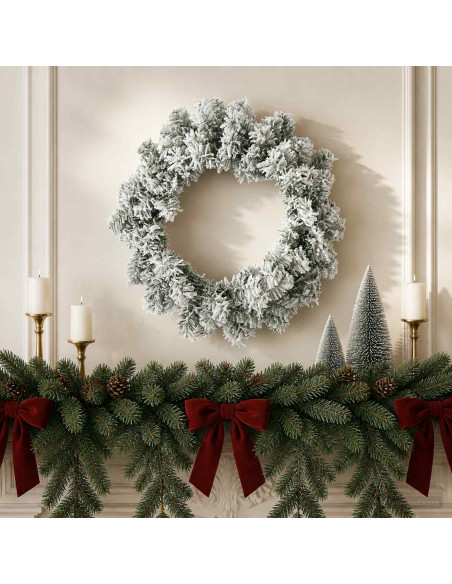 Ghirlanda di Natale Bianco Ø 50 cm PVC