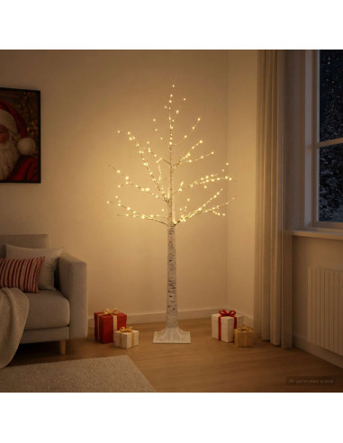Albero di Natale in betulla Bianco 22 x 22 x 120 cm Plastica
