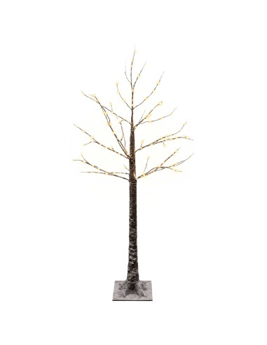 Albero di Natale LED innevato Marrone 22 x 22 x 120 cm Plastica