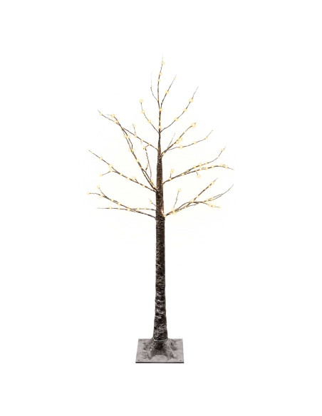 Albero di Natale LED innevato Marrone 22 x 22 x 120 cm Plastica