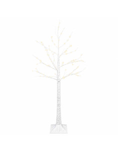 Albero di Natale in betulla Bianco 22 x 22 x 120 cm Plastica 2