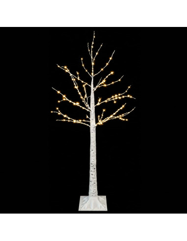 Albero di Natale in betulla Bianco 22 x 22 x 120 cm Plastica