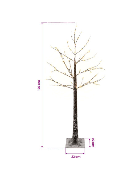 Albero di Natale LED innevato Marrone 22 x 22 x 120 cm Plastica