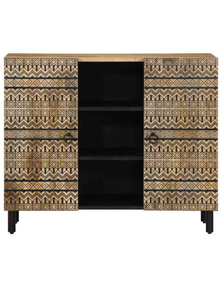 Credenza 90x33,5x75 cm in Legno Massello di Mango Grezzo