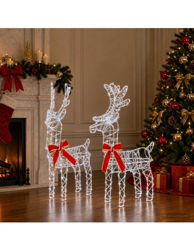 Renna di Natale 3D LOVIISA 2 pz 180 LED Bianco freddo
