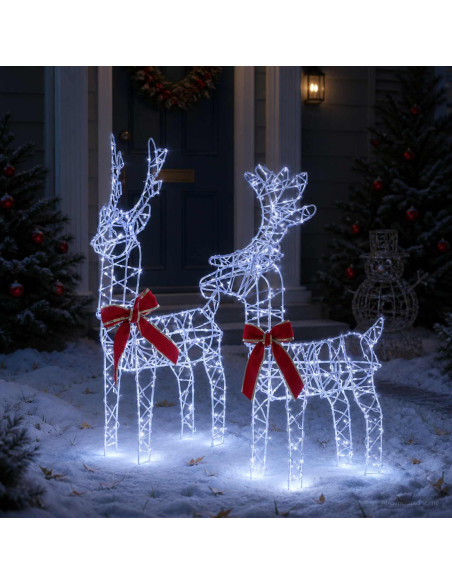 Renna di Natale 3D LOVIISA 2 pz 180 LED Bianco freddo