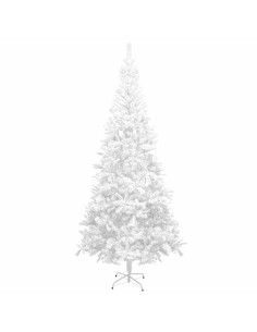Albero di Natale Artificiale Preiluminato Palline 240 cm Bianco