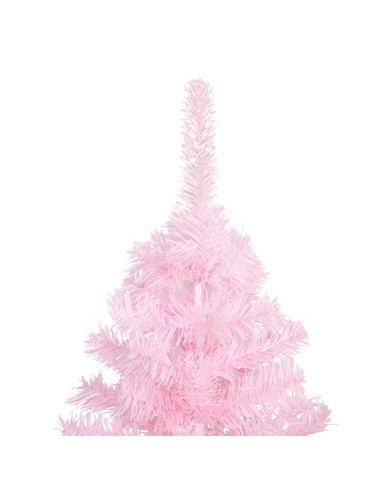 Albero di Natale Preilluminato con Palline Rosa 210 cm PVC