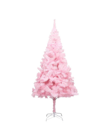 Albero di Natale Preilluminato con Palline Rosa 240 cm PVC