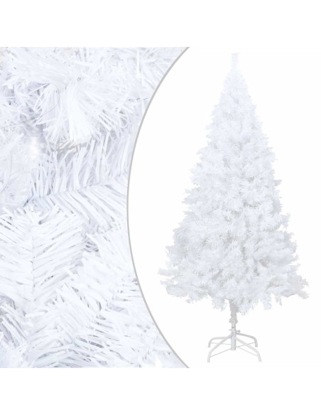 Albero di Natale Preilluminato con Palline Bianco 240 cm PVC