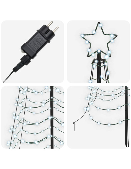Albero di Natale a spirale LED con picchetto EKENAS 250 cm