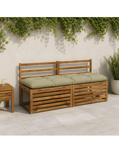 Cuscini per Panchina VIANEN 2 pz 100% Poliestere Verde chiaro