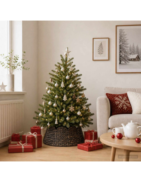 Collare per Albero di Natale Rotondo Nero Ø 45 x 22 cm