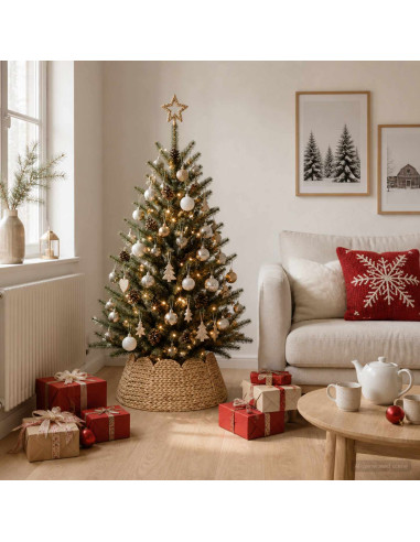 Collare per Albero di Natale Rotondo Naturale Ø 45 x 22 cm