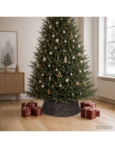Collare per Albero di Natale Rotondo Nero Ø 90 x 28 cm