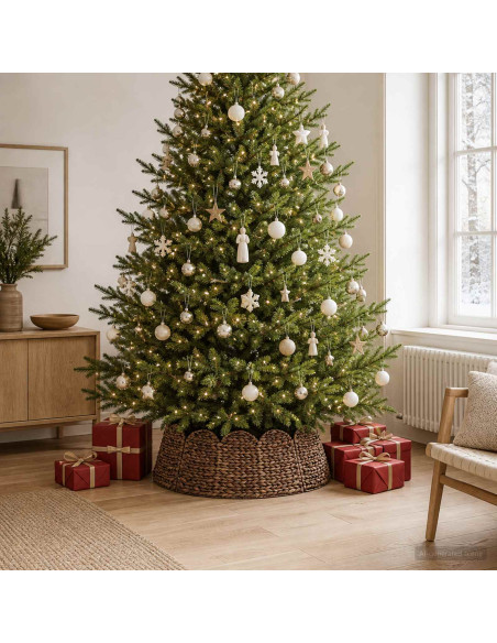 Collare per Albero di Natale Rotondo Marrone Ø 90 x 28 cm
